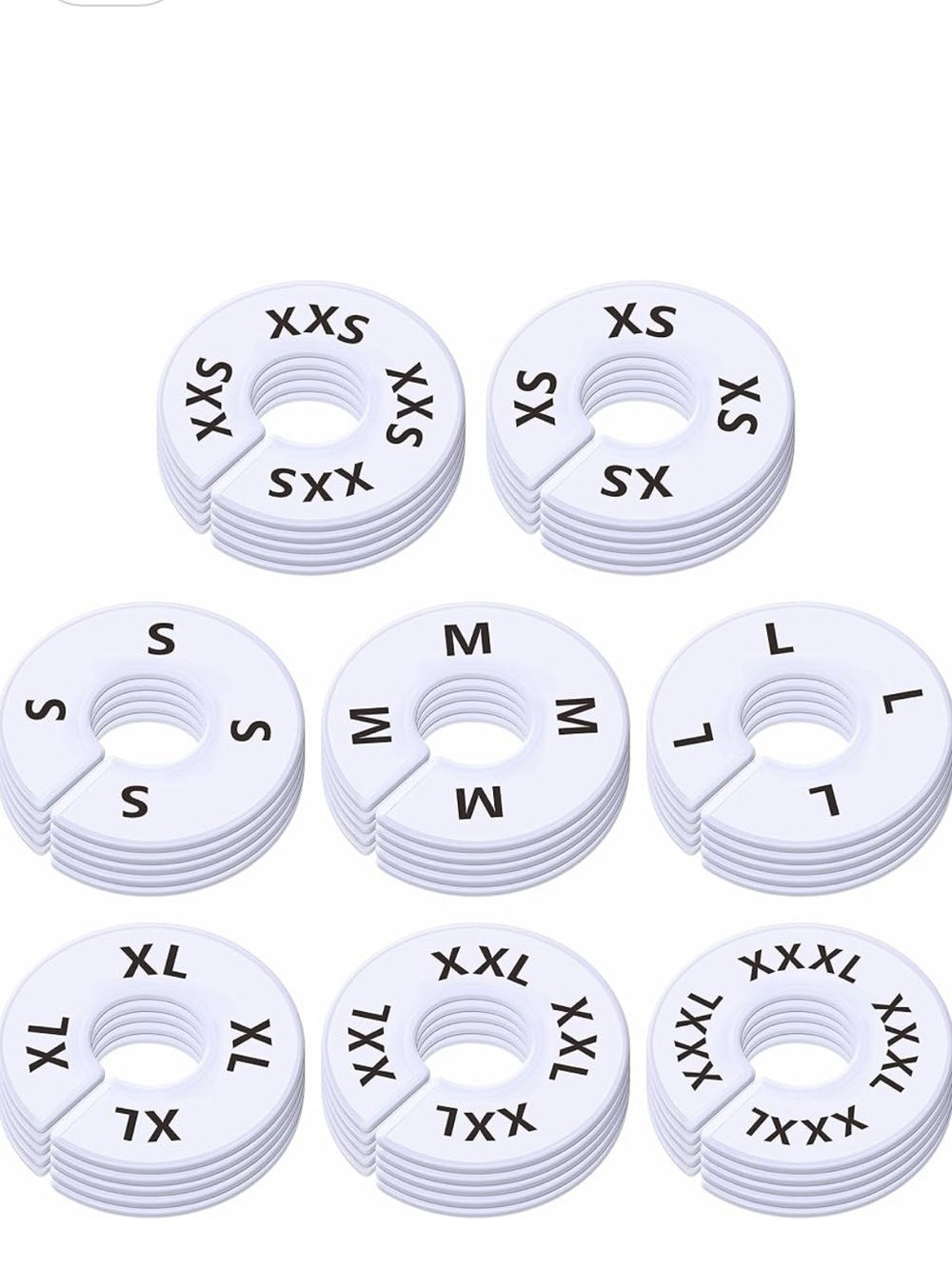 Generic White Garment Size Dividers - Pack of 40